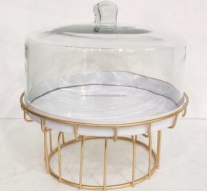 Indian Manufacturer of Iron 2 Tier With <b>Stand</b> <b>Cake</b> <b>Stand</b> <b>White</b> & Gold Powder Coated for Kitchen & Baking by Ambience Lifestyle - Product Image 5