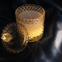 Pot à bonbons en cristal, bougie parfumée à la cire de soja, bougie artisanale d'aromathérapie, design élégant avec logo/boîte personnalisés, parfum sur mesure