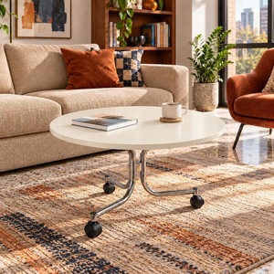 Elegant Durable <b>Round</b> <b>Metal</b> <b>Coffee</b> <b>Table</b> with Custom Top and Steel Base for Modern Luxury Living Rooms & Hotels - Product Image 6