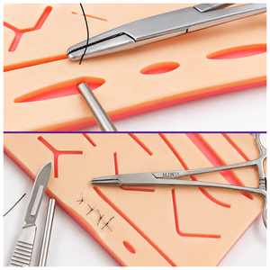 Coussin de suture en silicone médical réutilisable et autoclavable, modèle d'entraînement aux plaies, simulateur de pratique chirurgicale manuelle - Product Image 4