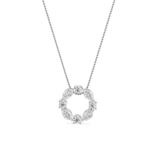 Collier pendentif de luxe pour femme en argent 925 plaqué rhodium avec diamant taille brillant rond, chaîne serpent, bijoux de mariage - Product Image 3