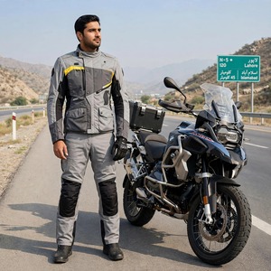 Conjunto de Chaqueta y Pantalones de Motociclismo OEM Personalizados - Traje Protector para Turismo, 100% Poliéster, Gris/Negro, Talla XL, Todas las Temporadas - Product Image 1