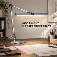 Grande lampe de bureau LED en alliage d'aluminium, commande tactile, intensité réglable, lumière du jour 5000K, éclairage de bureau