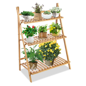 Supports pour plantes en bois d'acacia à trois niveaux de haute qualité Design moderne Facile à assembler Bois vietnamien massif Fabriqué au Vietnam - Product Image 2