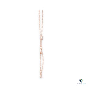 Collier en or rose avec diamant de laboratoire rond en forme de Y, 0,46 ct, en or massif 14 carats - Product Image 2