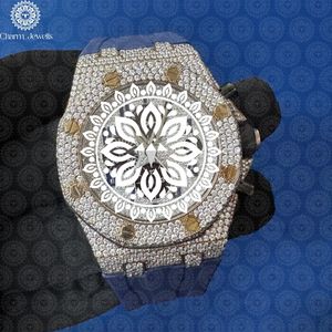 Montre de luxe Charm Jewells en acier inoxydable, boîtier 40 mm, bracelet en silicone, cadran analogique, mouvement mécanique, étanche 10 bars, pour homme - Product Image 2