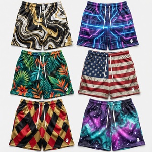 Men's Quick Dry Sublimation Print <b>Board</b> Shorts With Drawstring Mid Waist Casual Short Shorts Geometric Pattern Polyester - Product Image 2