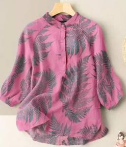 Camisa Casual Musulmana para Mujer, Manga Corta, Lisa, con Botones y Bordado, Primavera-Verano, Ecológica, con Logotipo Frontal - Product Image 6