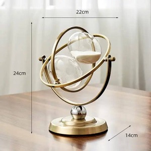 Elegant <b>Sand</b> <b>Timer</b> Glass And Metal Decorative Hourglass Tabletop Accent Ideal For Living Room Office And Library Decor - Product Image 4
