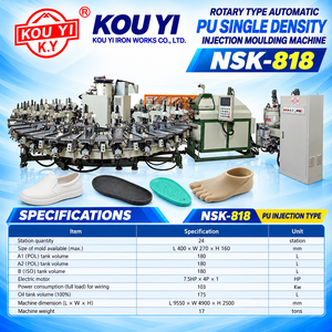 Machine de moulage par injection automatique rotative à 24 stations, type PU, à densité unique, pour semelles et semelles intermédiaires en PU - Product Image 6