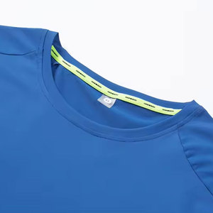 Camiseta Deportiva de Manga Corta para Hombre, Cuello Redondo, Color Azul, Secado Rápido, Poliéster, Corte Regular, Estilo Casual - Product Image 3