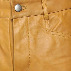 Pantalones Casuales de Hombre de Cuero Genuino, Ligeros y Transpirables, con Botones, Logotipo y Colores Personalizables, Venta al Por Mayor - Product Image 6