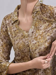 Ensemble coordonné tendance en coton imprimé floral pour femme – Haut confortable et élégant à manches longues avec ceinture et pantalon large - Product Image 2