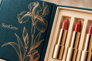 Boîte d'emballage cosmétique rigide personnalisée de style livre pour trois rouges à lèvres - Product Image 3