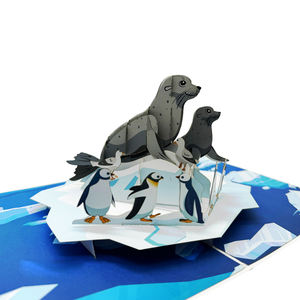 Top Trending Seal Sea 3D Vendedor caliente Tarjeta emergente Artesanía hecha a mano Papel de Arte de Vietnam Diseño personalizado Regalos y manualidades Corte láser - Product Image 3