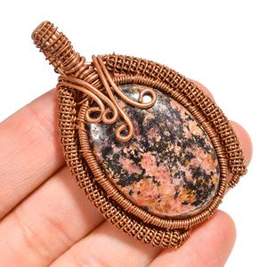 เสน่ห์อินเทรนด์เครื่องประดับหินเทอร์ควอยซ์ทองเหลืองทองแดงลวดห่อจี้ส่งออก - Product Image 3