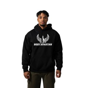 Sweat-shirt à capuche Varsity noir pour homme, en molleton épais, à manches longues, décontracté, athlétique, streetwear, pour la gym et l'entraînement - Product Image 1