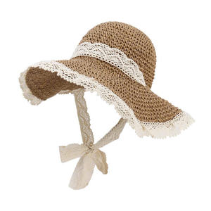Chapeau de paille souple tendance Vietnam 2025 pour femme, élégant avec nœud, motif uni, toutes saisons, voyage, cyclisme, décontracté - Product Image 5
