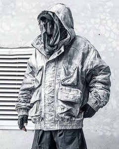 Veste technique pour homme, streetwear, cargo tactique, multi-poches, coupe-vent à capuche, cyberpunk, urbain, Gorpcore, veste fonctionnelle utilitaire - Product Image 3