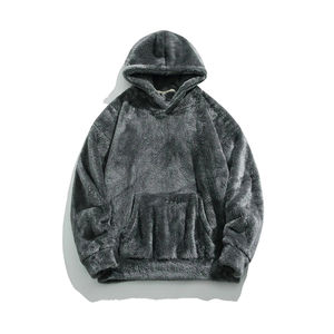 Sweat à capuche oversize pour homme, personnalisable avec logo, en laine épaisse, style uni, haute visibilité, pour homme et femme - Product Image 4