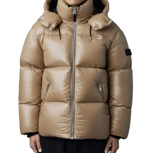 Chaqueta Acolchada con Capucha, Color Sólido, Cierre Frontal con Cremallera, Resistente al Viento, Abrigo de Invierno, Corte Regular, Unisex, Informal, Relleno de Poliéster - Product Image 2