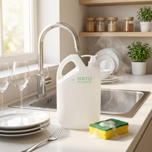 Bidón de Plástico de 2L para Líquido Lavavajillas con Tapa de Rosca para Uso Industrial y Químico - Product Image 1