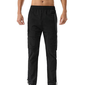Men Black Sweatpants Elastic Waist Quick Dry Lightweight Joggers with Multiple Pockets Casual <b>Summer</b> <b>Pants</b> - Product Image 4