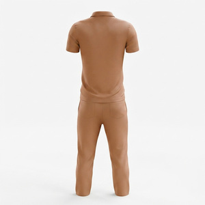 Ensemble de cricket en polyester marron de qualité supérieure, comprenant un polo à manches courtes et un pantalon de jogging, respirant et décontracté, pour le sport - Product Image 2