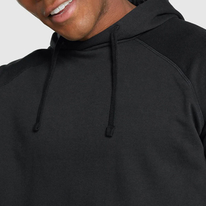 Ensembles de sweats à capuche noirs pour hommes de qualité supérieure, logo personnalisé, survêtements 100 % coton, ensemble deux pièces sweat à capuche et short pour hommes - Product Image 4