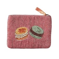 Dompet Koin Bordir Kristal Buatan Tangan Berhias Manik-Manik Warna-Warni untuk Remaja, Dompet Kain Kustom dengan Ritsleting, Fashion Anak-Anak Grosir
