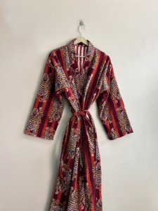 Nouvelle robe de chambre kimono en velours imprimé motif tigre, longue veste de détente pour la plage et les loisirs - Product Image 2
