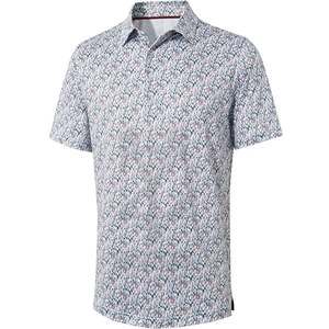 เสื้อโปโลแขนสั้นผู้ชาย สีน้ำเงิน ลายพิมพ์นามธรรม สวมใส่สบาย ระบายอากาศได้ดี ผลิตจากผ้าโพลีเอสเตอร์ - Product Image 4