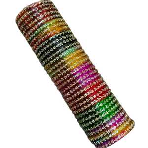 Juego de Brazaletes Acrílicos con Patrón Floral Colorido, Chapados en Oro, Joyería Étnica para Mujer, Accesorios de Moda para Bodas, Brazaletes con Tamaños Personalizados - Product Image 1