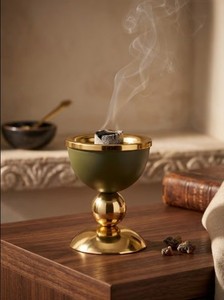 Luxury Gold Metal <b>Bakhoor</b> Burner Mabkhara Arabic <b>Oud</b> Incense Burner Home Fragrance Decor - Product Image 2