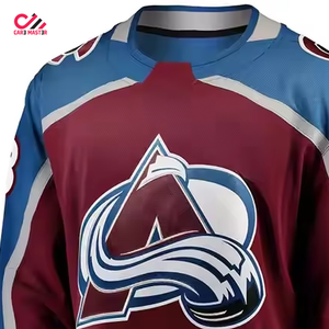 Maillot de hockey sur glace personnalisé 100 % polyester, séchage rapide, respirant, col en V, double sangle, coupe classique, best-seller - Product Image 6
