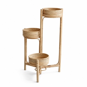 Shelves for plants hand-crafted rattan plant display stand planter basket <b>pot</b> <b>holder</b> stands - Product Image 3