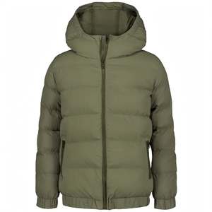 Wholesale Premium Quality Winter Jackets Hooded Zipper Long Sleeve Unisex Black Coats Casual Loose Cotton padded Clothes Apparel - Product Image 1