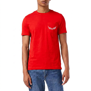 Camiseta de punto de ajuste regular, sin tejer, casual, lisa, de hombro caído, estilo urbano, en blanco, con logo personalizado, al por mayor, para hombre, de secado rápido - Product Image 4