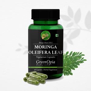 Capsules de feuilles de Moringa Oleifera, 60 capsules végétales |   Complément alimentaire à base de plantes |   Capsules de superaliments verts naturels certifiées GMP - Product Image 6