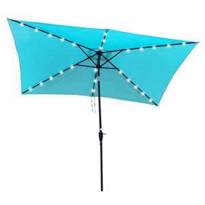 10 X 6.5t Rectangular LED <b>Lighted</b> Outdoor Umbrellas for Patio Garden Backyard Pool & Spa Crank <b>Push</b> Button Tilt Design - Product Image 6