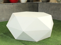 Table basse en béton gris et blanc géométrique, légère et durable, mobilier d'extérieur moderne, plateau imperméable pour salon