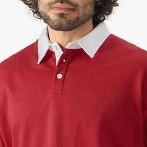 Polo Ligero para Hombre, Personalizado por Sublimación, Algodón Orgánico, Cierre de Botones, Manga Corta, Polo Rojo para Golf - Product Image 3