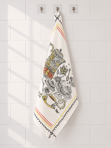 Serviette de cuisine imprimée vintage, mode et accessoires |   Serviette de cuisine décorative élégante |   Serviette de cuisine en lin multicolore - Product Image 4