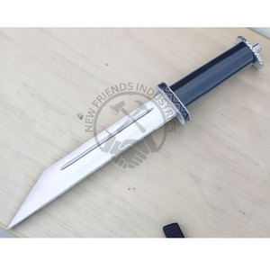 Nouveauté : Couteau de chasse Viking court personnalisé fait main, lame en acier carbone de 10 pouces, manche en corne, design ambidextre, couteau Seax - Product Image 1