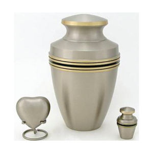 Wholesale Matte Grey Metal Cremation Urns for Human Ashes Adult Brass Decorative Funeral <b>Memorial</b> <b>Keepsake</b> Urn Set with Heart - Product Image 6