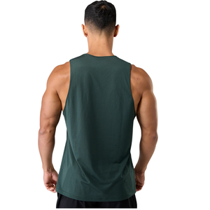 Camiseta sin mangas verde para hombre, transpirable, de malla, ajustada, para gimnasio, entrenamiento, fitness, deportes, OEM, al por mayor - Product Image 4