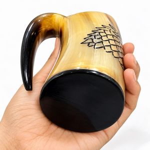 Chope à bière en bois avec poignée sculptée à la main motif dragon – Nouveauté originale pour les fêtes - Product Image 5