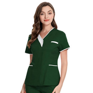 Uniformes chirurgicaux d'hôpital, uniformes de médecin et d'infirmière à manches courtes, vêtements de travail en coton à col en V pour techniciens - Product Image 1