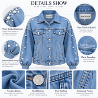 Vestes en jean de haute qualité, déchirées et usées, à manches longues, respirantes, couleur unie, fabrication OEM ODM