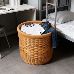 Cesta de ratán plástico hecha a mano, cesta de almacenamiento al por mayor, ecológica, hecha en Vietnam - Product Image 5